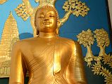 
Pokhara World Peace Pagoda - Statue Of Buddha At Buddhagaya Close Up
